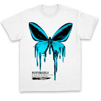 Tricou UNISEX PREMIUM Butterfly Drip White