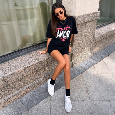Tricou Oversize Women AMOR Black