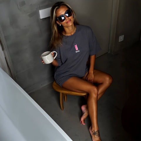 Tricou Oversize Women LIGHT ME UP Gri