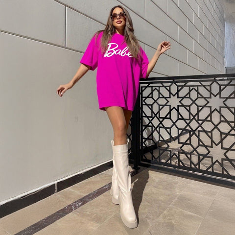 Tricou Oversize Women BABE Pink