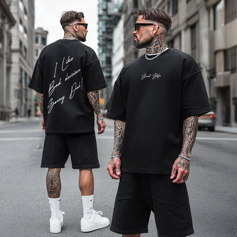 Compleu SCURT Oversize Premium I LIKE BAD DECISION
