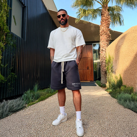 Pantaloni scurti OVERSIZE Essential Charocal