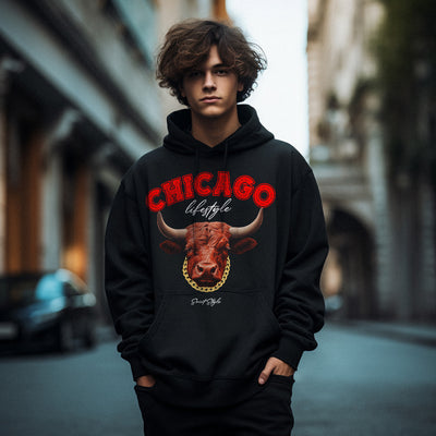 Hanorac Oversize Unisex CHICAGO Black