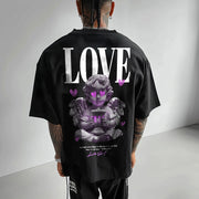 Tricou Oversize Unisex LOVE FEELING Black