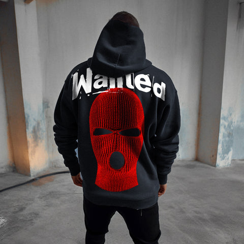 Hanorac Oversize Unisex WANTED RD Black