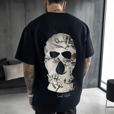 Tricou Oversize Unisex ANGEL HOOD Black