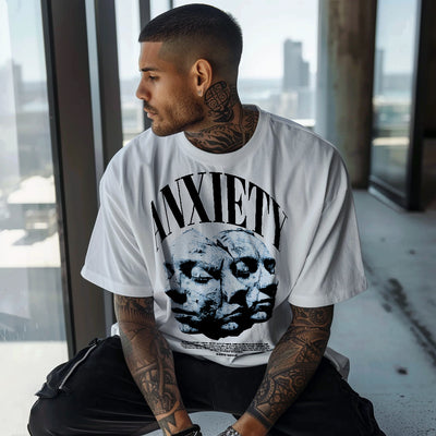 Tricou Oversize Unisex ANXIETY White