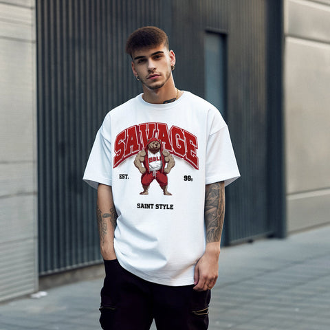 Tricou Oversize Unisex SILENT PLEASE White