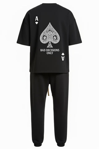 Set Loose-Fit Tricou+Pantaloni BLACK CARD