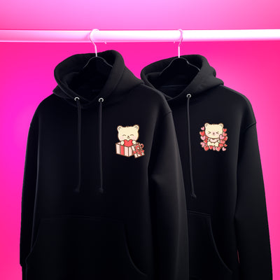 Set 2 Hanorace Cuplu Gift Black
