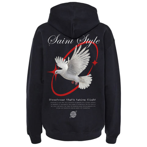 Hanorac Oversize Unisex FLY HIGH Black