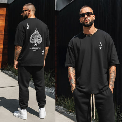 Set Loose-Fit Tricou+Pantaloni BLACK CARD