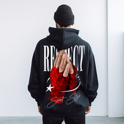 Hanorac Oversize Unisex PRAYING HANDS Black