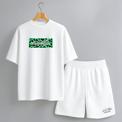Compleu SCURT Oversize Premium LEOPARD SKIN WHITE