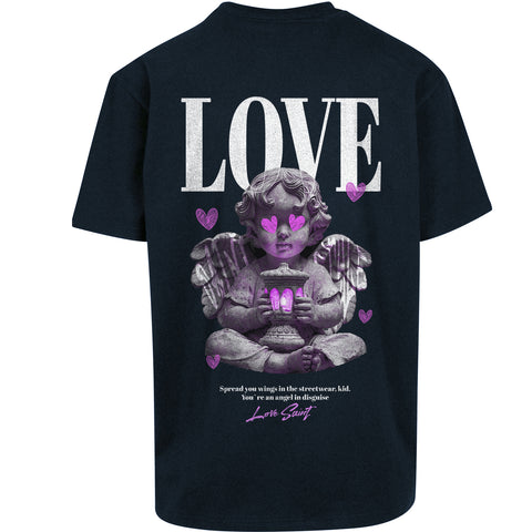 Tricou Oversize Unisex LOVE FEELING Black