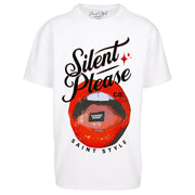 Tricou Oversize Unisex SILENT PLEASE White