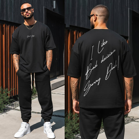 Set Loose-Fit Tricou+Pantaloni BAD DECISION