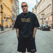 Compleu SCURT Oversize Premium LEOPARD SKIN BLACK