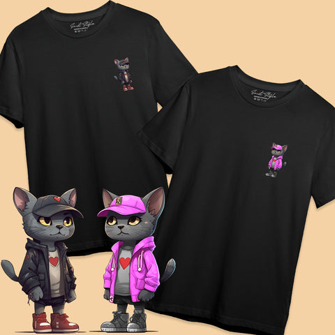 Set 2 Tricouri Negre Str Cats