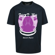 Tricou Oversize Unisex TEXT ME FACE Black