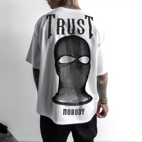 Tricou Oversize Unisex TRUST NOBODY White