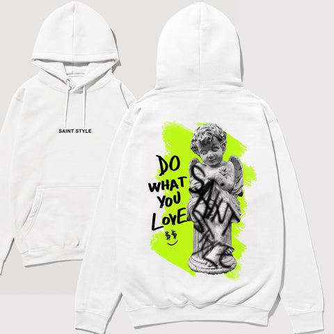 Hanorac UNISEX PREMIUM SMILEY CASH White