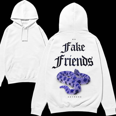 Hanorac UNISEX PREMIUM Snake Fake Friends White
