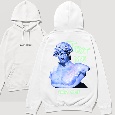 Hanorac UNISEX PREMIUM TEXT ME White