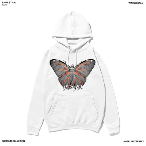 Hanorac UNISEX PREMIUM Statue-Butterfly White
