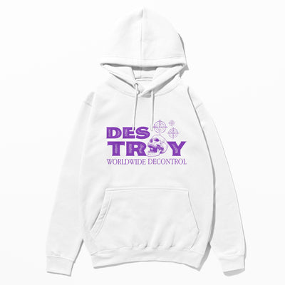 Hanorac UNISEX DESTROY-WORLDWIDE White